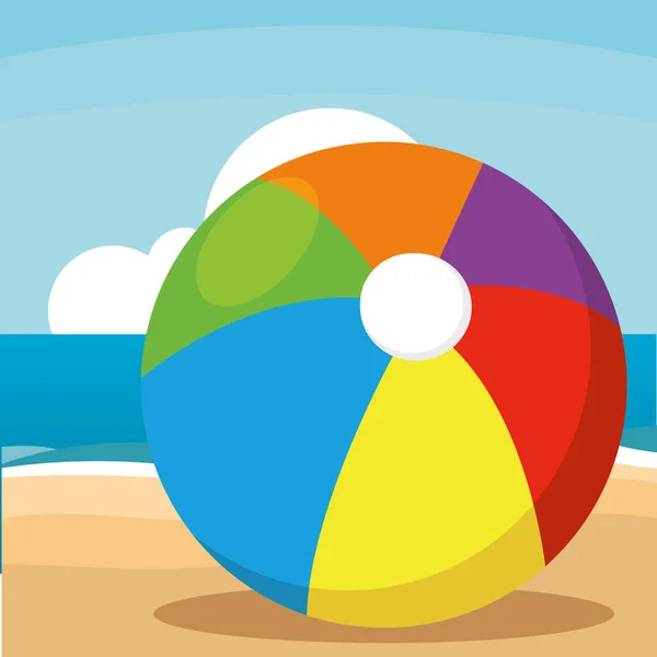 Background Ball Beach Toys Child Enjoy Vector Illustration — Archivo Imágenes Vectoriales