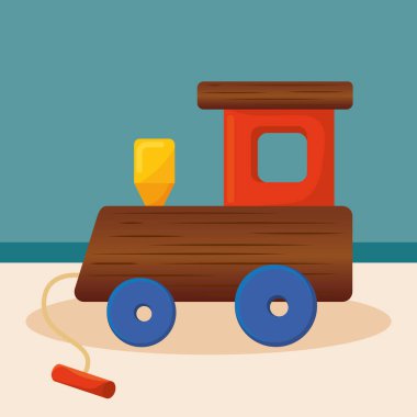Background train toys child enjoy vector illustration