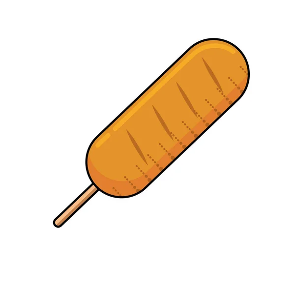 Isolated Chicken Nugget Comic Fast Food Vector Illustration —  Vetores de Stock