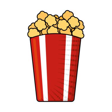 Isolated pop corn cine comic fast food vector illustration