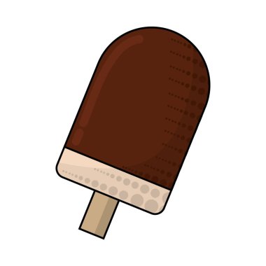 Isolated chocolate ice cream comic fast food vector illustration