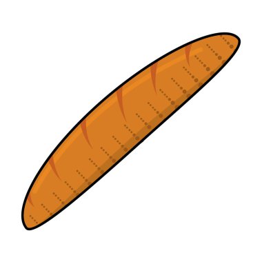 Isolated large bread comic fast food vector illustration