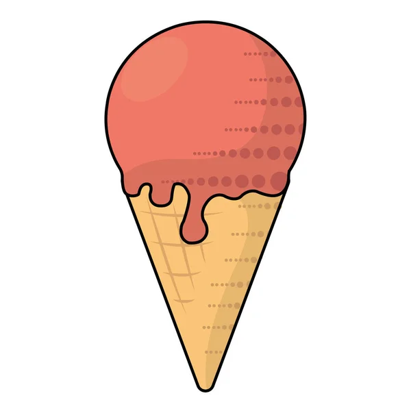 Isolated Ice Cream Comic Fast Food Vector Illustration — Vettoriale Stock