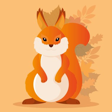 Background rabbit animal autumn season vector illustration