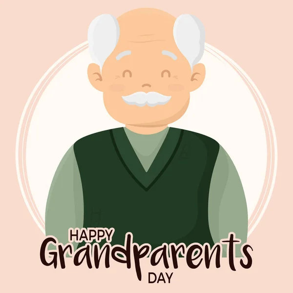 Isolated Grandfather Body Grandparents People Vector Illustation — 图库矢量图片