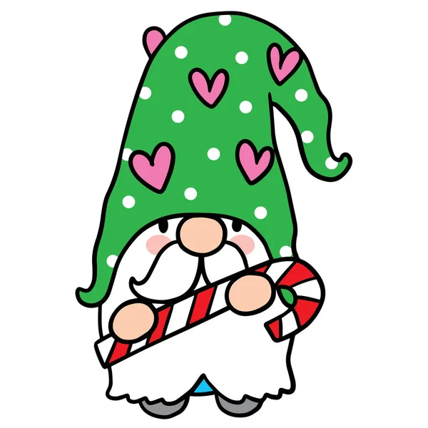 Gnome Natal Desenhos Animados Vetor Personagem Bonito —  Vetores de Stock
