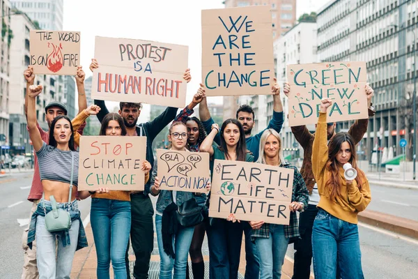 Vineri Pentru Protestele Viitoare Strada Orașului Mișcarea Tinerilor Activiști Împotriva — Fotografie, imagine de stoc