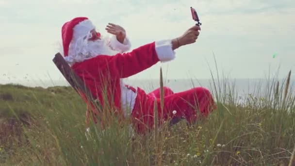 Noel Baba Telefon Görüşmesi — Stok video