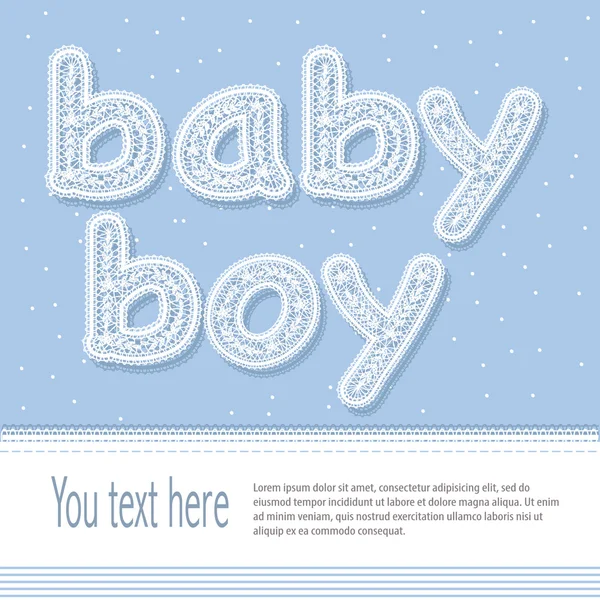 Bright baby boy arrival card shower invitation — Stock Vector