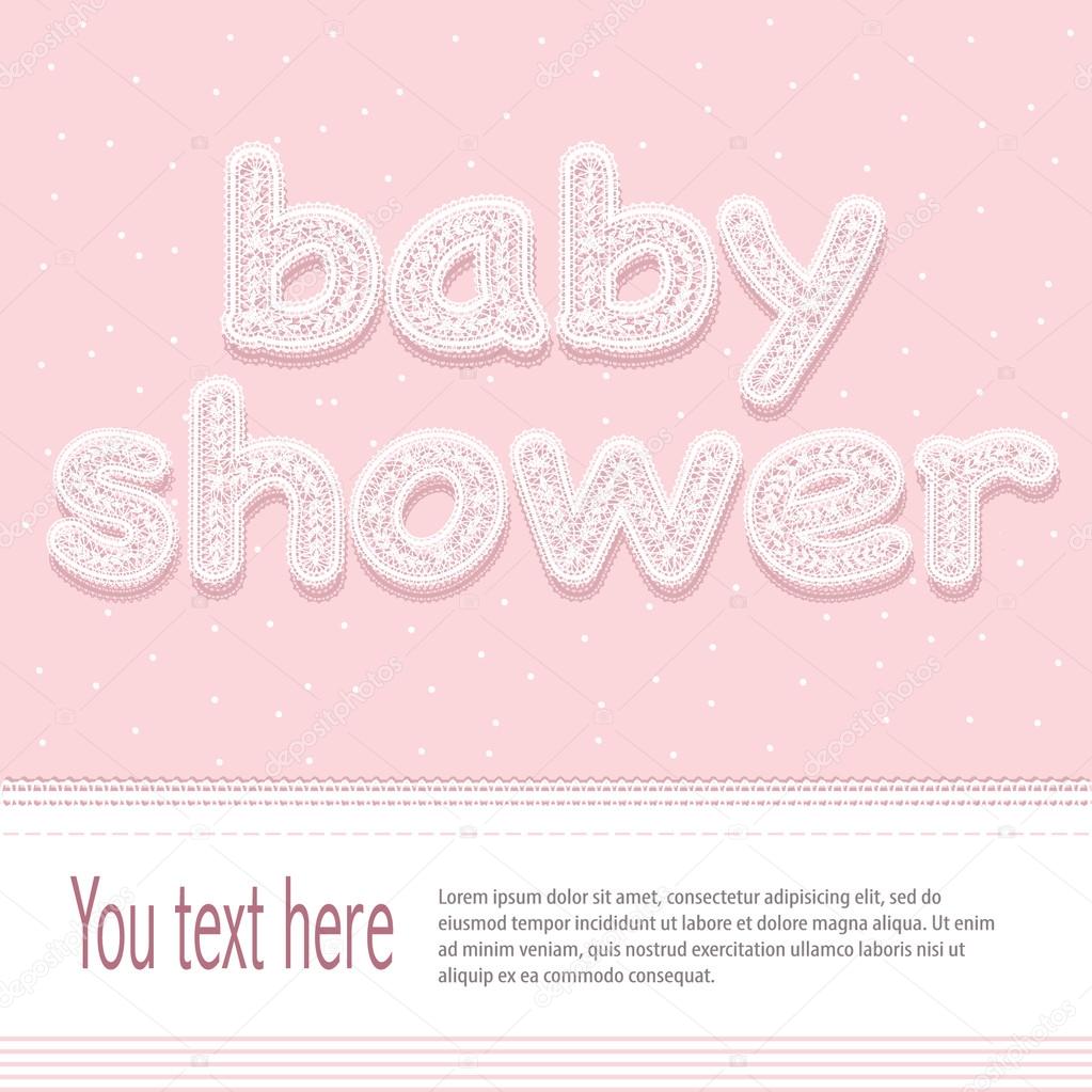 Bright baby girl arrival card shower invitation