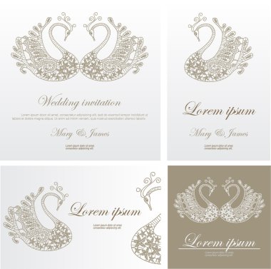 davet düğün dantel kuğular ile dekore edilmiştir. ayarla