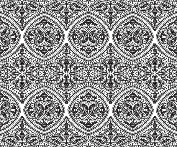 Seamless lace pattern. Black and white. — Stock Vector