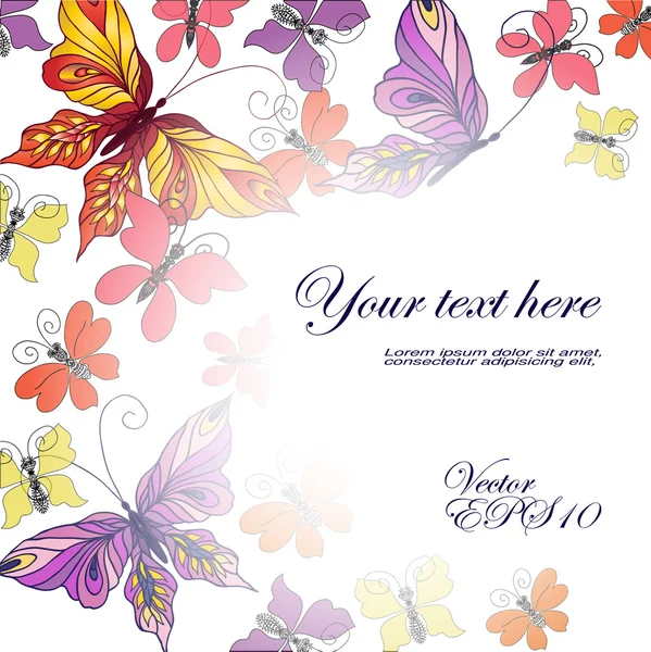 Background with butterflies — Stock Vector