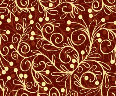 yaprakları ile Seamless Modeli, dalları kaynaklanıyor ve renklerde çilek