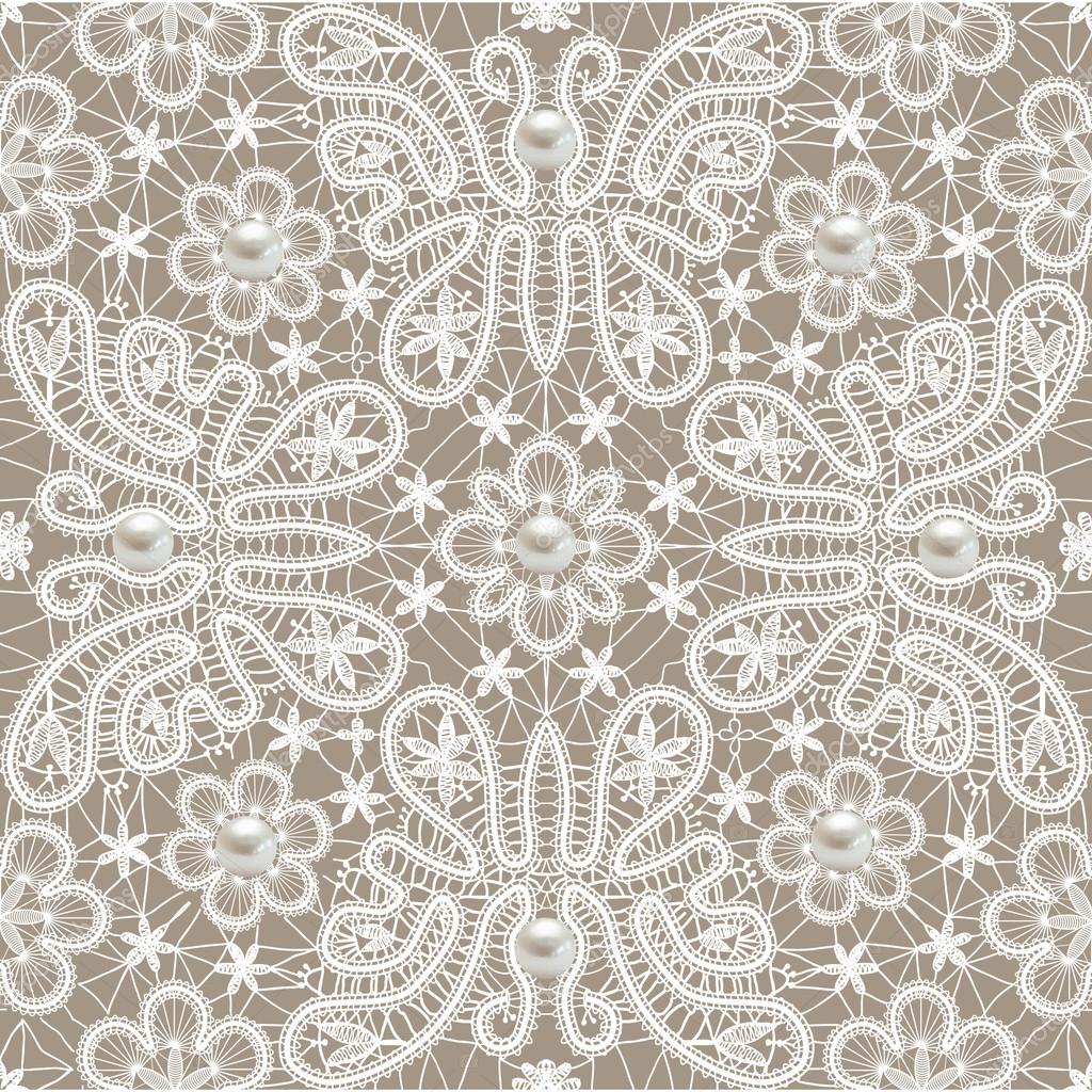 Seamless lace floral pattern with butterflies