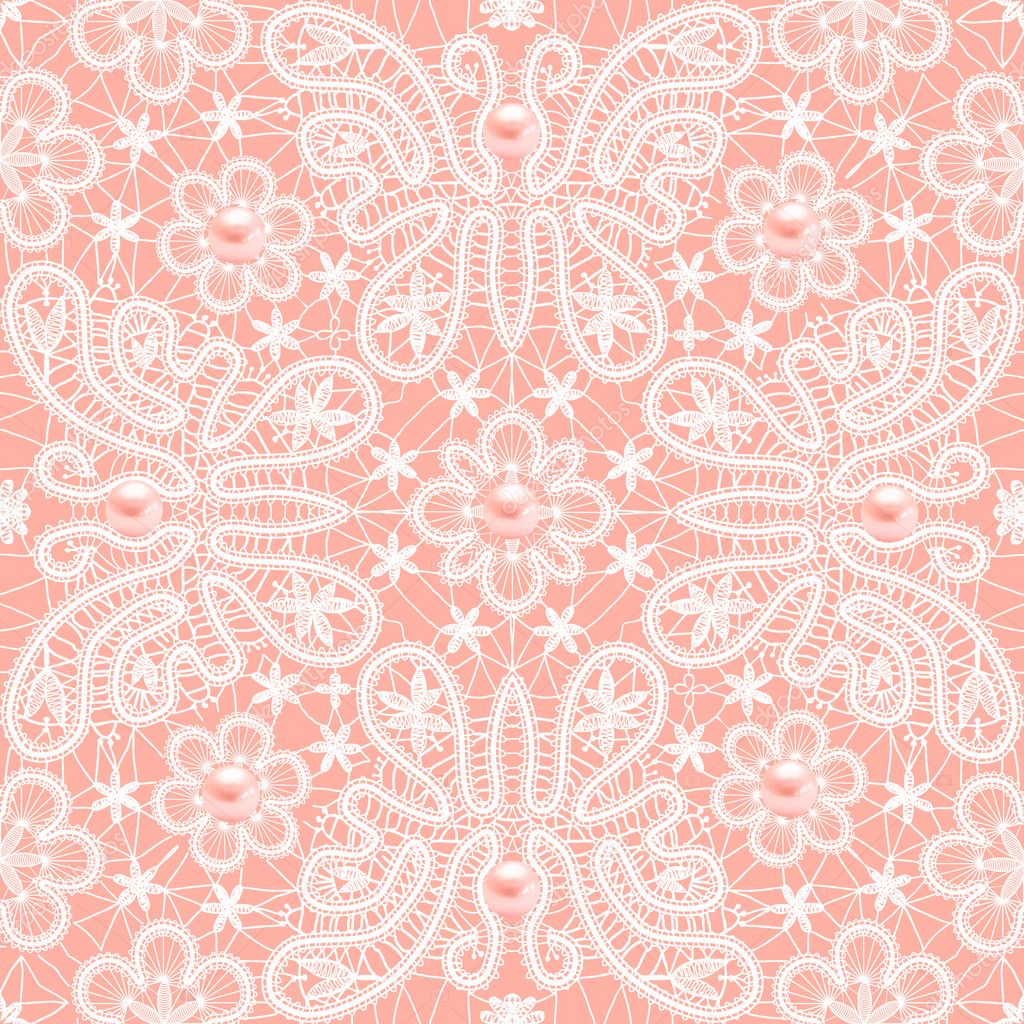 Seamless lace pattern with butterflies