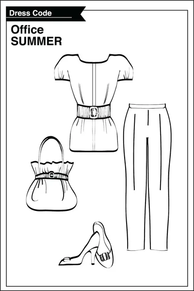 Code vestimentaire de bureau d'été — Image vectorielle