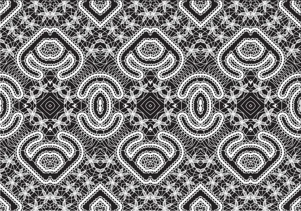 Seamless lace pattern white and black — Stock Vector