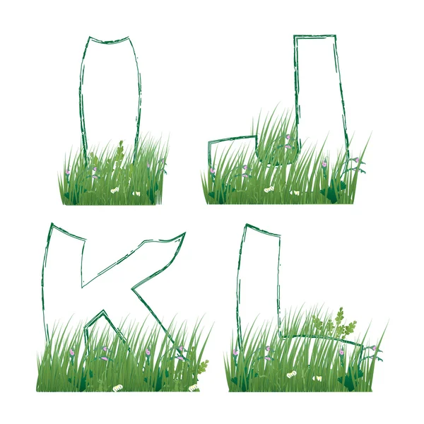 Buchstaben der im Gras — Stockvektor