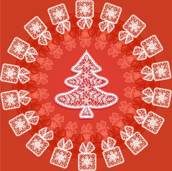 Lace pattern with Christmas symbols — Stock Vector