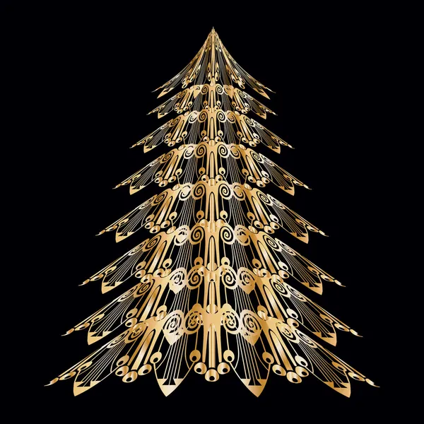 X-mass tree in art nouveau stile — Stock Vector