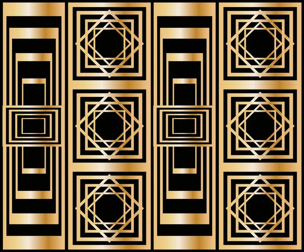 Seamless pattern with abstract geometric pattern in art deco stile — Stock Vector