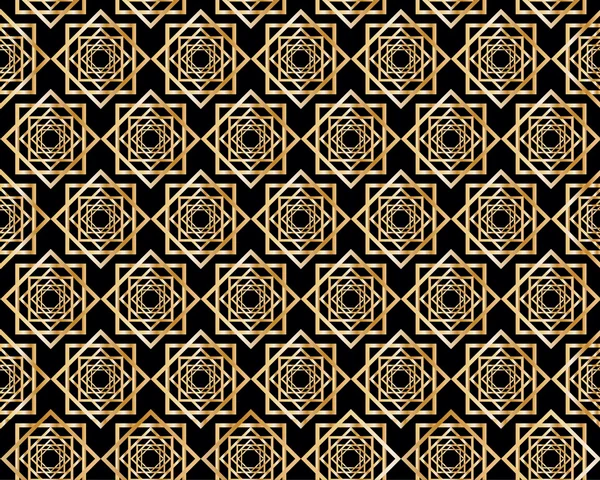 Nahtloses Muster mit abstrakten geometrischen Mustern im Art-déco-Stil — Stockvektor