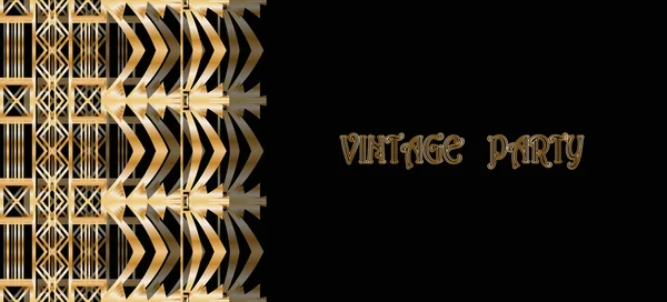 Patrón geométrico abstracto en stil art deco para fiesta vintage — Vector de stock