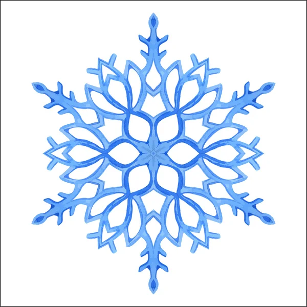 Floco de neve azul aquarela —  Vetores de Stock