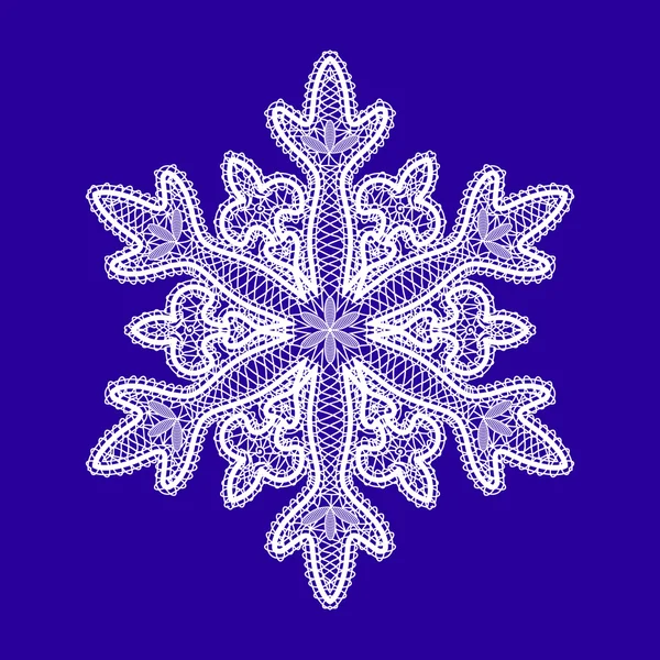 Lace blauwe sneeuwvlok — Stockvector