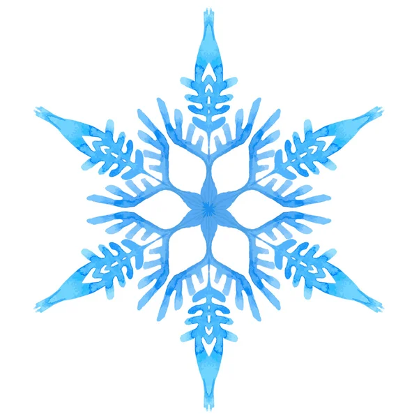 Flocons de neige bleu aquarelle — Image vectorielle
