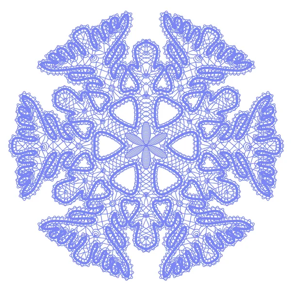 Copo de nieve azul de encaje — Vector de stock