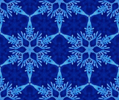 Suluboya kar taneleriyle kusursuz desen