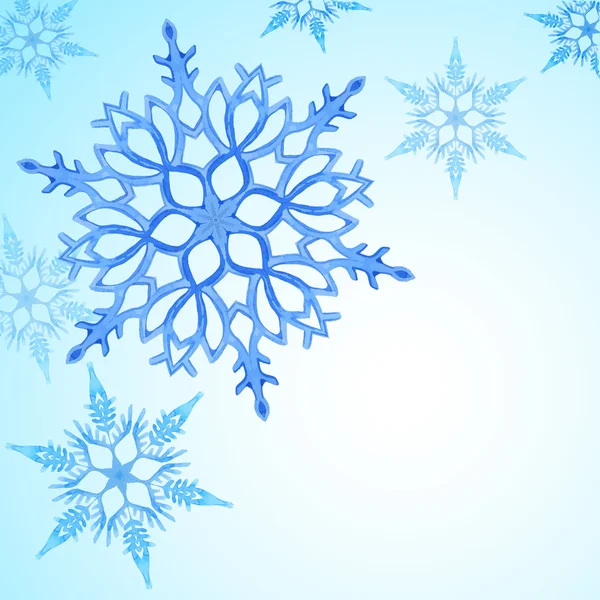 Background with watercolor snowflakes — Stock Photo, Image