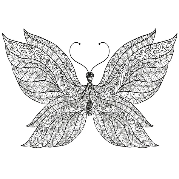 Mariposa decorativa ornamental abstracta — Vector de stock