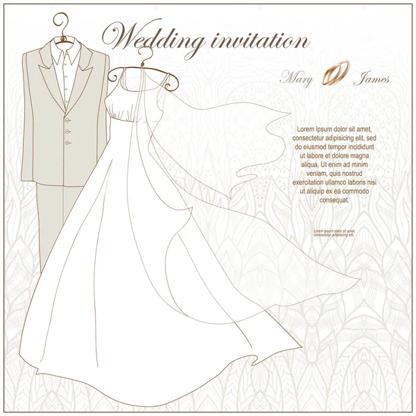 Invitation de mariage — Image vectorielle