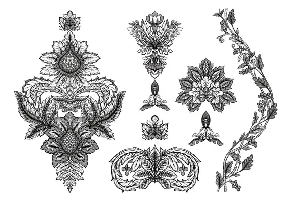 Klassischer Luxus altmodischen Damast Ornament, königlichen viktorianischen floralen Barock. — Stockvektor