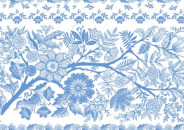 Eski moda, fantezi çiçekleri. Tasarım elementi. Vektör illüstrasyonu.