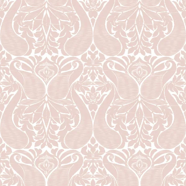 Paisley, traditionell damast klassisk lyx gammaldags blommig prydnad. Sömlös mönster, bakgrund. Vektorillustration. I mjuka orange och gröna färger. — Stock vektor