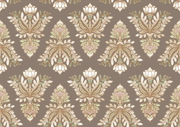 Ornement damassé classique de luxe, baroque floral royal victorien. — Image vectorielle