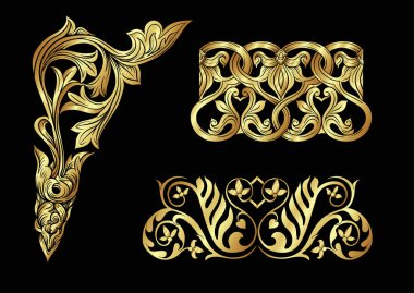 Birbirine karışmış soyut süsler ortaçağ romansı tarzında.