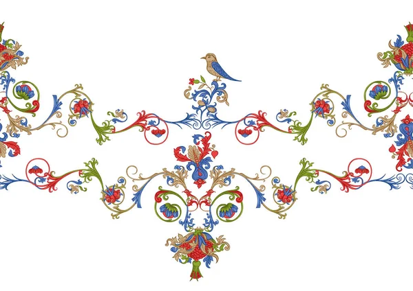 Květinová vinobraní středověké ilumináty rukopis inspirace. — Stockový vektor