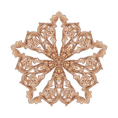 Ortaçağ romantizmi tarzında dairesel soyut süslemeler..