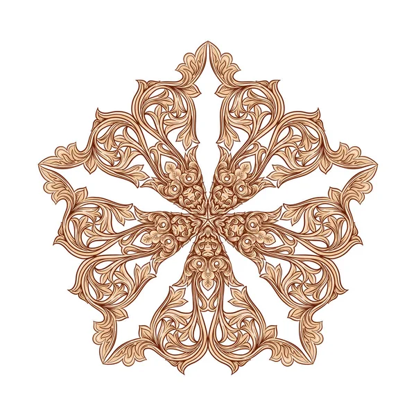 Verflechtung kreisförmiger abstrakter Ornamente im mittelalterlichen, romanischen Stil. — Stockvektor