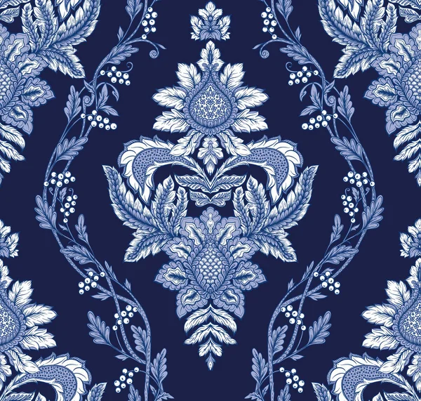 Ornement damassé classique de luxe, baroque floral royal victorien. — Image vectorielle