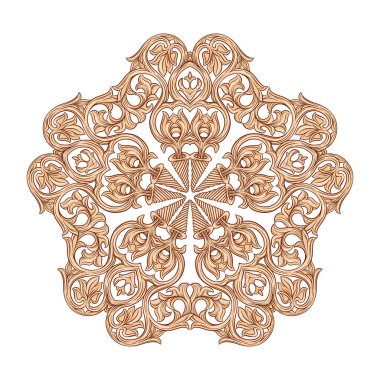 Ortaçağ romantizmi tarzında dairesel soyut süslemeler..