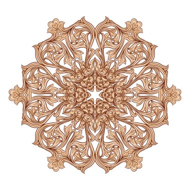 Ortaçağ romantizmi tarzında dairesel soyut süslemeler..