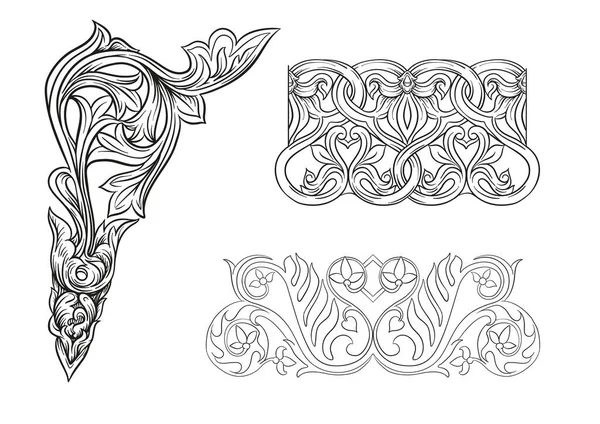 Interlacing abstract ornament in the medieval, romanesque style — Stockvektor