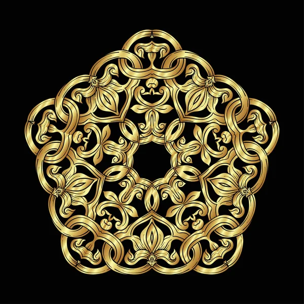 中世纪、浪漫主义风格的交织圆形抽象装饰. — 图库矢量图片