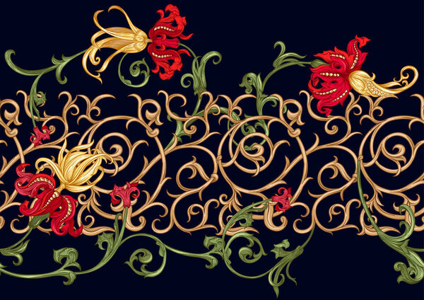 Классическая роскошь старинного королевского барокко, исторический орнамент